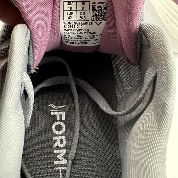 Saucony Hurricane 24 Shoes Womens Size 10 Gray Purple Running Cushioned Trainer - Picture 10 of 12